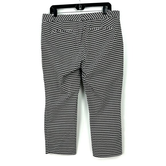 Banana Republic Hampton Pant Women 12P Petite Black White Flat Front Capris E2 - Picture 6 of 12